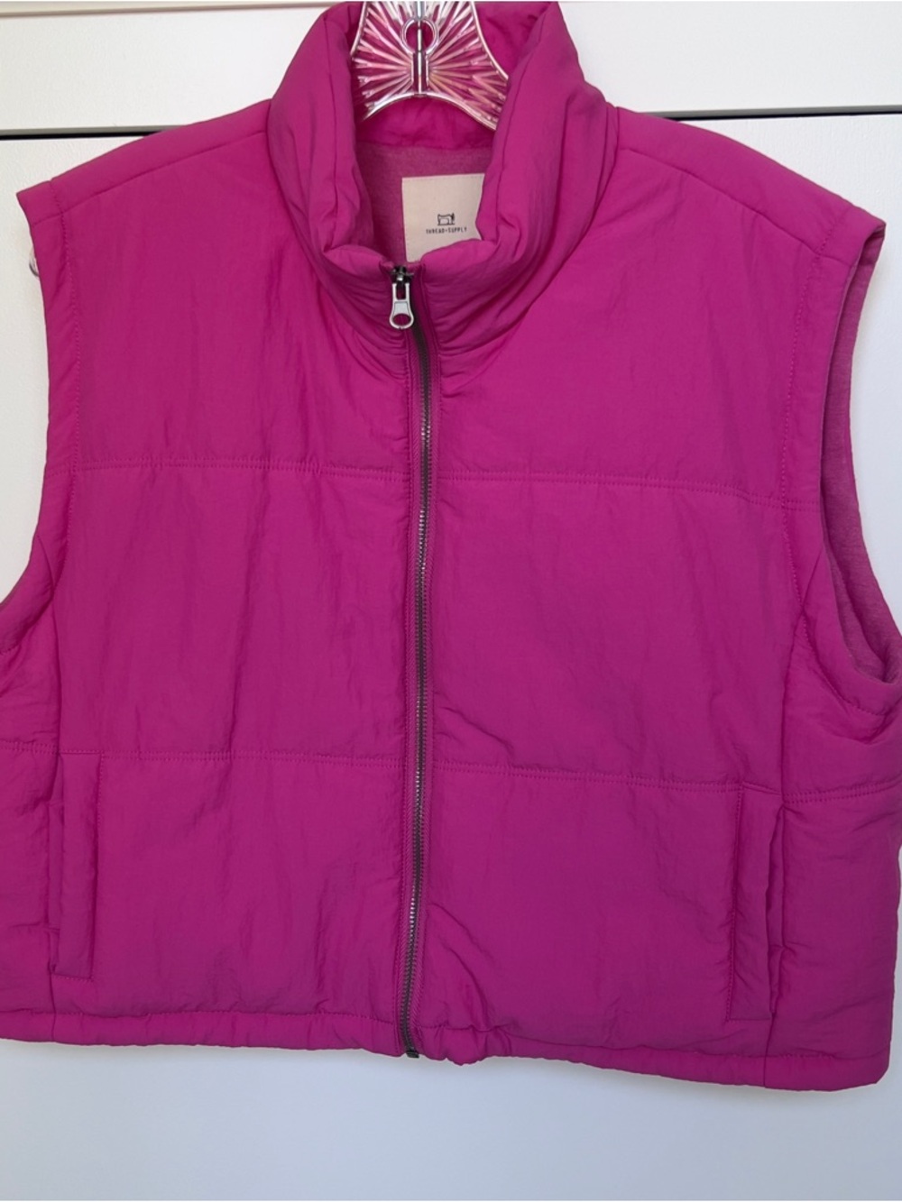 Thread & Supply Hot Pink Quilted Puffer Vest